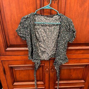 Brandy Melville Green Rae Wrap Top